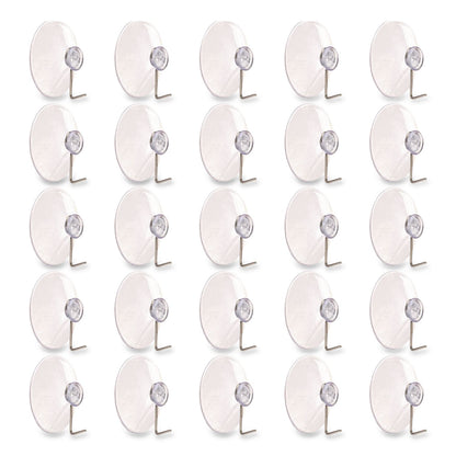 Excello Global Products® Suction Cup Hooks, Metal Silver Hook, 25/Pack (EXOSC25PK)