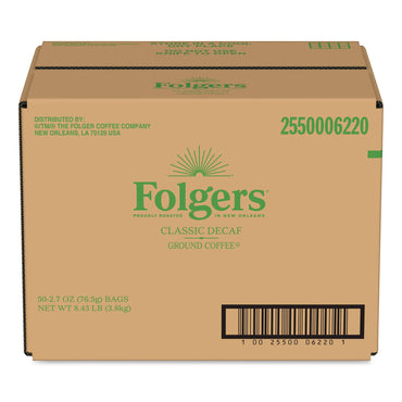 Folgers® Classic Decaf Ground Coffee Fraction Pack, 2.7 oz Packet, 50/Carton (FOLPRO44269)