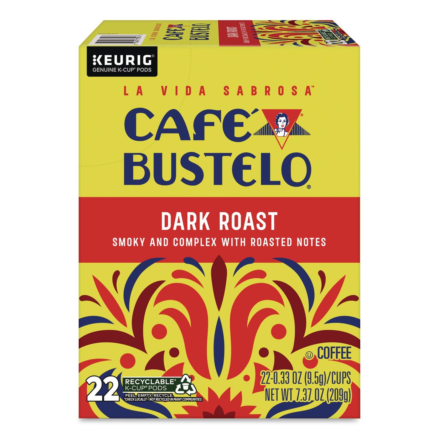 Café Bustelo Cafe Bustelo Dark Roast Coffee K-Cup, 22/Box (GMT5000389574)