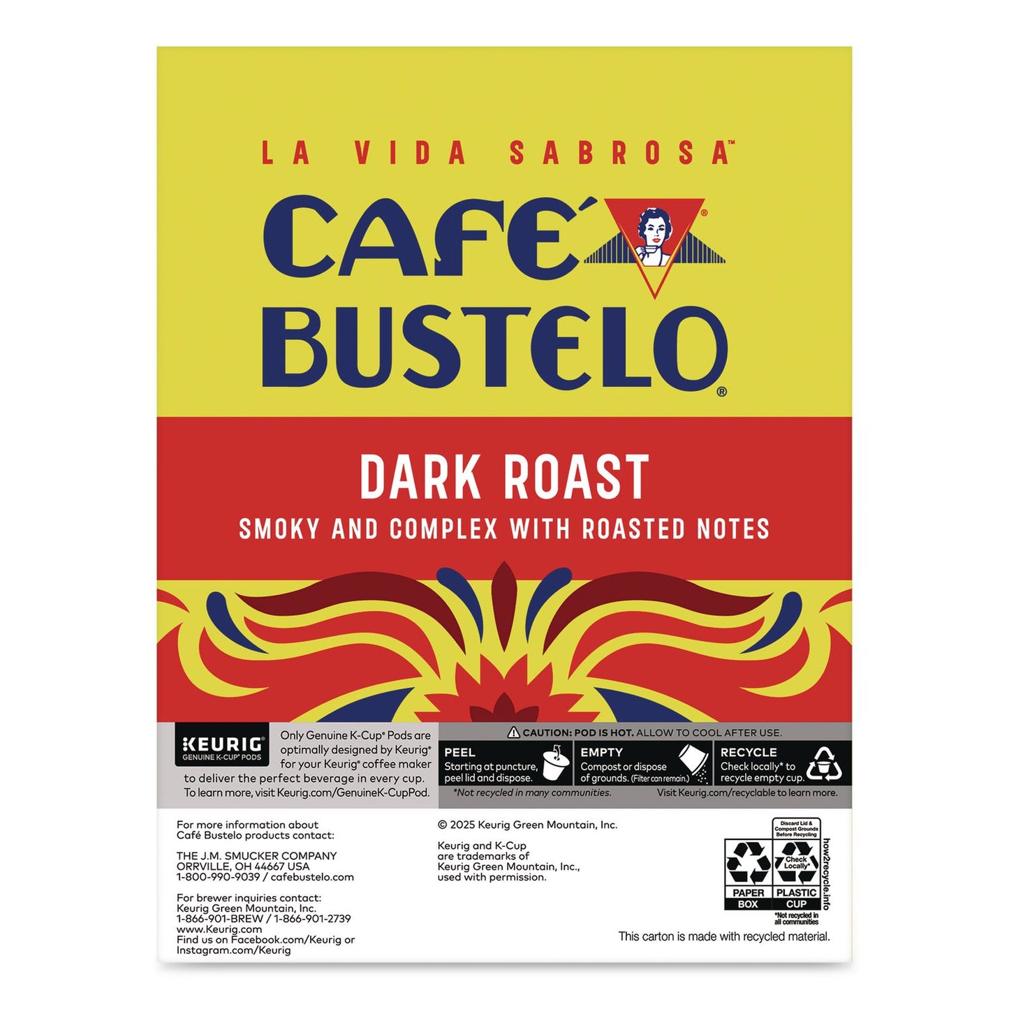 Café Bustelo Cafe Bustelo Dark Roast Coffee K-Cup, 22/Box (GMT5000389574)