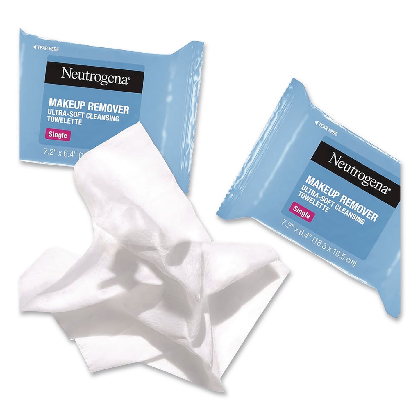 Neutrogena® Makeup Remover Ultra-Soft Cleansing Towelettes, 7.2 x 6.4, Unscented, White, 20/Pack (JOJ10253)