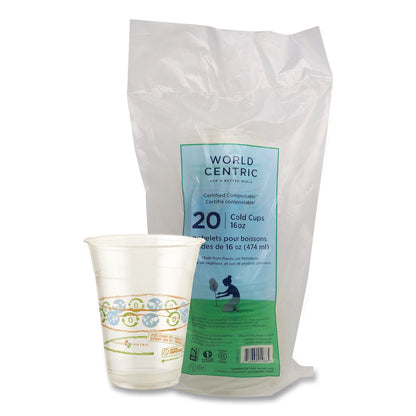 World Centric® PLA Clear Cold Cups, 16 oz, 20/Pack (WORCPRTCS16)