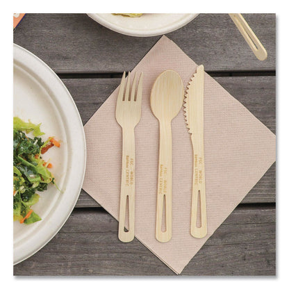 World Centric® Bamboo Cutlery, Fork/Knife/Spoon, Paper, Natural, 24/Pack (WORASBBR)