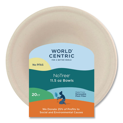 World Centric® Fiber Bowls, 20 oz, 6 x 6 x 1.7, Natural, 20/Pack (WORBORTSCU11)