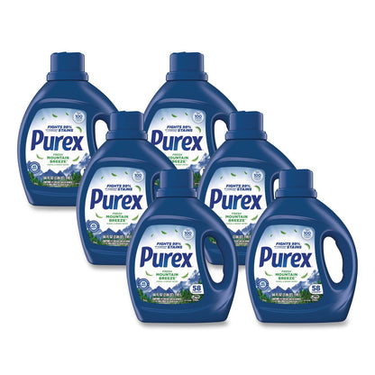 Purex® Mountain Breeze Liquid Laundry Detergent, 58 Loads, 66 oz Bottle, 6/Carton (DIA05589CT)