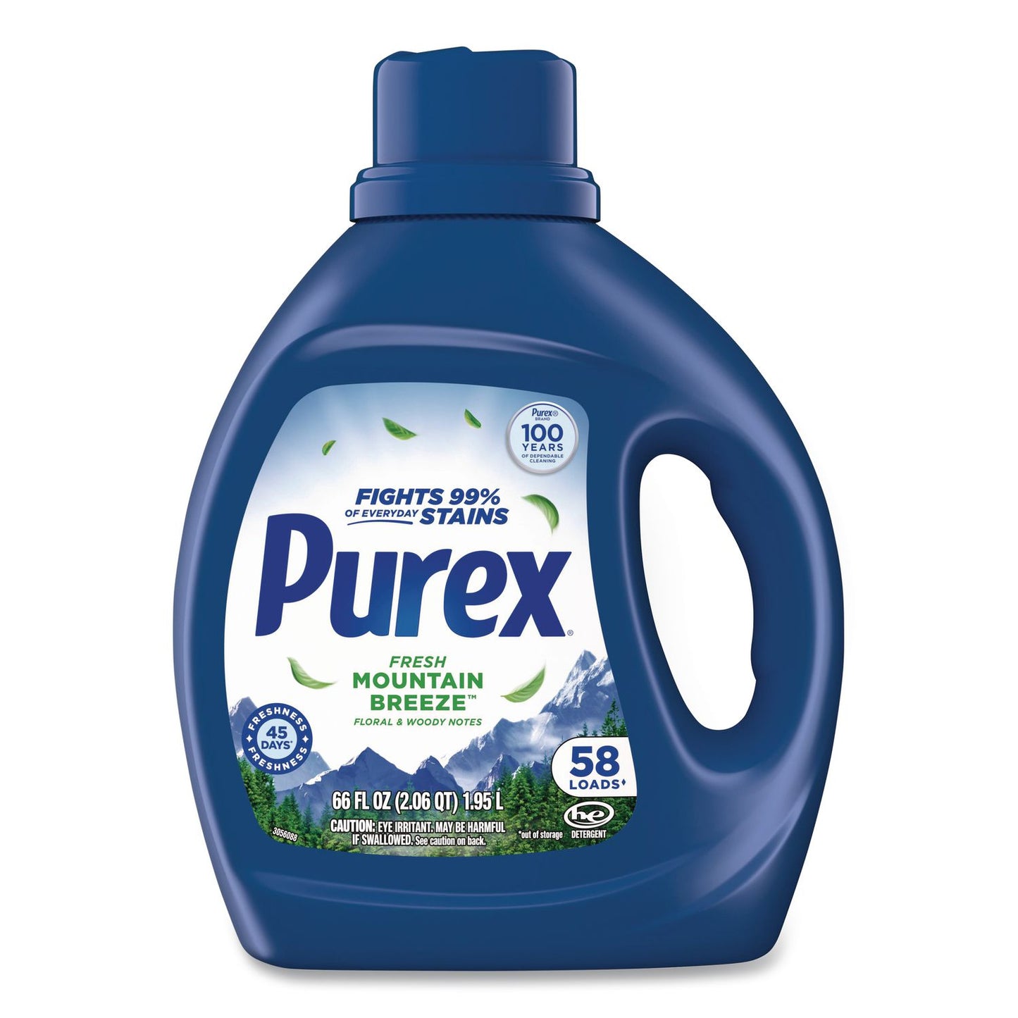 Purex® Mountain Breeze Liquid Laundry Detergent, 58 Loads, 66 oz Bottle, 6/Carton (DIA05589CT)