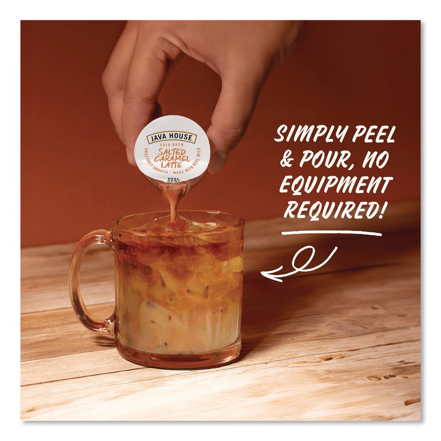 Java House® Amazingly Smooth Salted Carmel Latte Cold Brew Coffee Pod, 12/Box (JVHHFP01824)