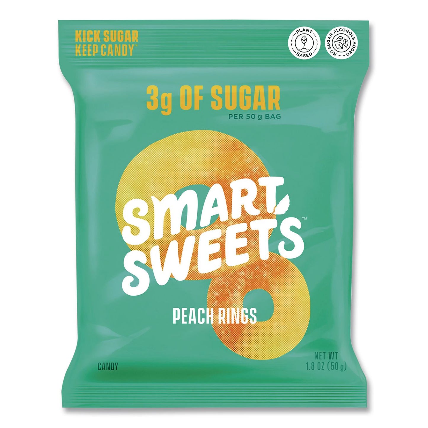 Smart Sweets® Peach Rings Candy, 1.8 oz Packet, 12/Box (MRWSMW20055)