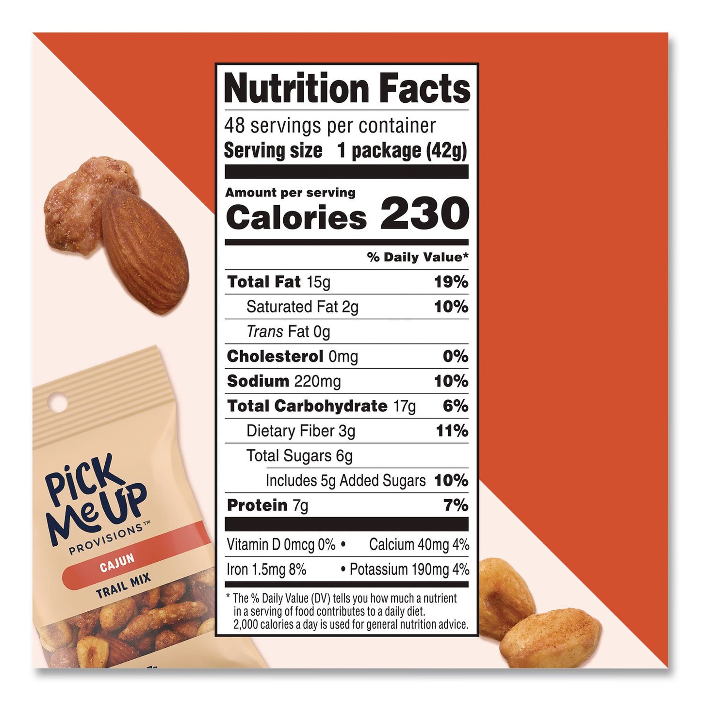 Pick Me Up Provisions™ Cajun Trail Mix, 1.5 oz Packet, 48/Box (PIEPM63389)