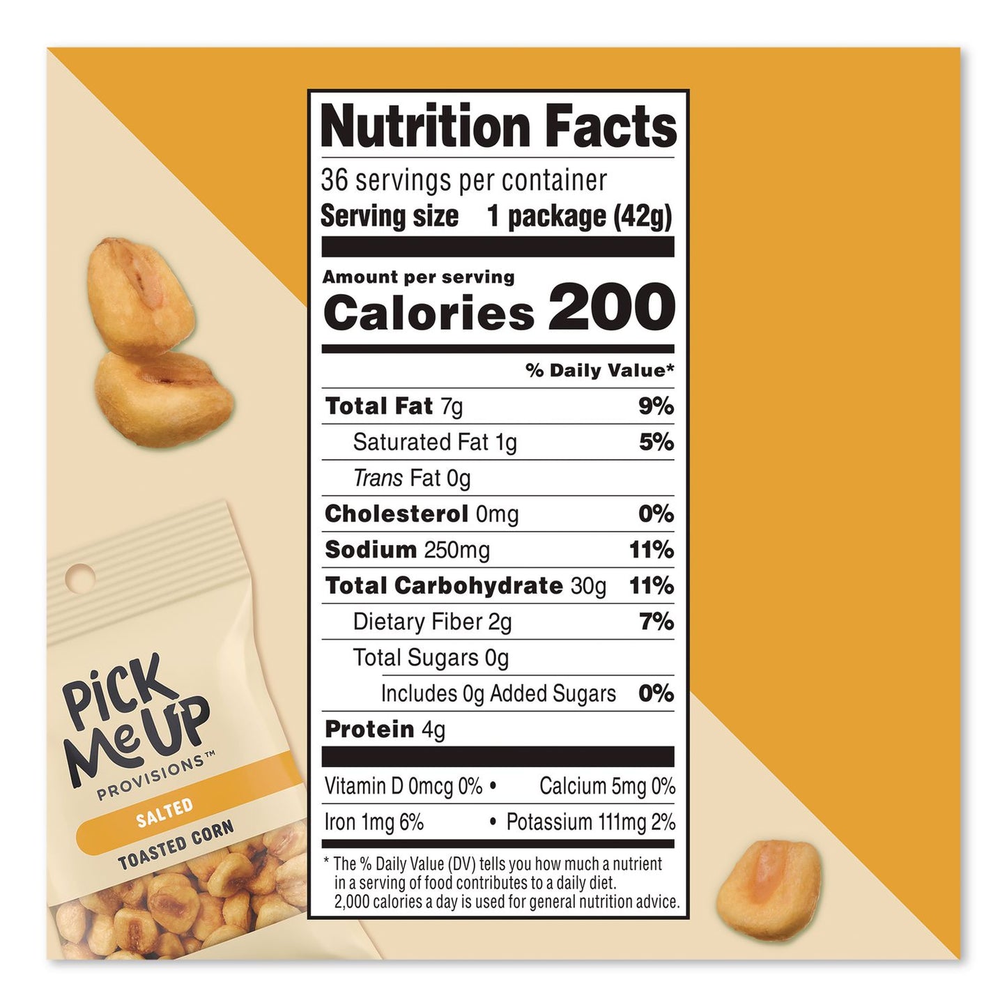 Pick Me Up Provisions™ Salted Toasted Corn, 1.5 oz Packet, 36/Box (PIEPM63393)