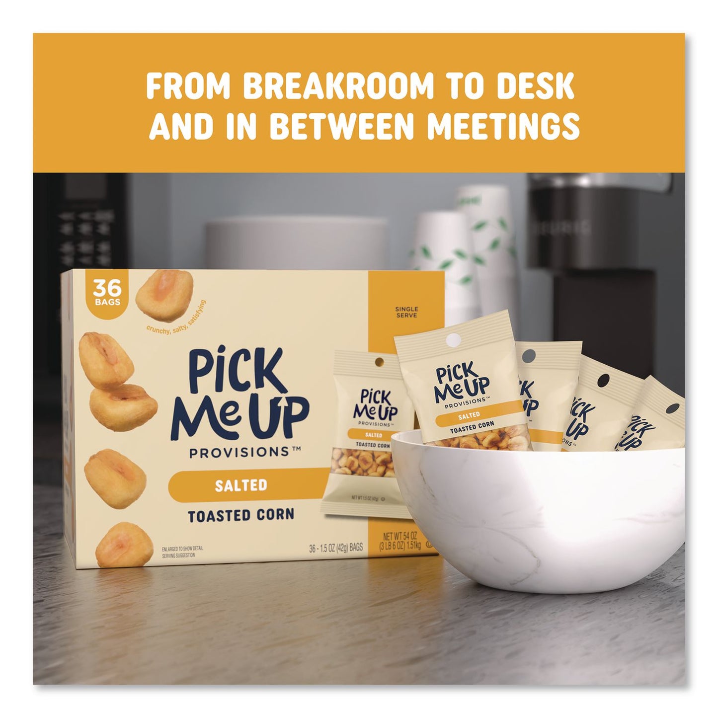 Pick Me Up Provisions™ Salted Toasted Corn, 1.5 oz Packet, 36/Box (PIEPM63393)