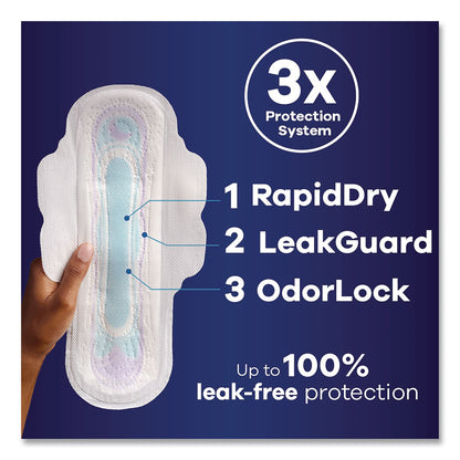 Always® Ultra Thin Overnight Pads with Wings, Size 4, Overnight Absorbency, 16/Pack, 6 Packs/Carton (PGC12851)