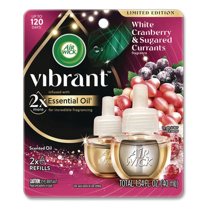 Air Wick® Vibrant Scented Oil Warmer Refill, Limited Edition, White Cranberry and Sugared Currants, 0.67 oz, 2/Pack (RAC6233800898)
