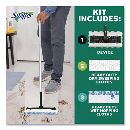 Swiffer® Sweep and Mop 2-in-1 Dry + Wet Floor Deluxe Mopping and Sweeping Kit, Silver Handle (PGC16413)