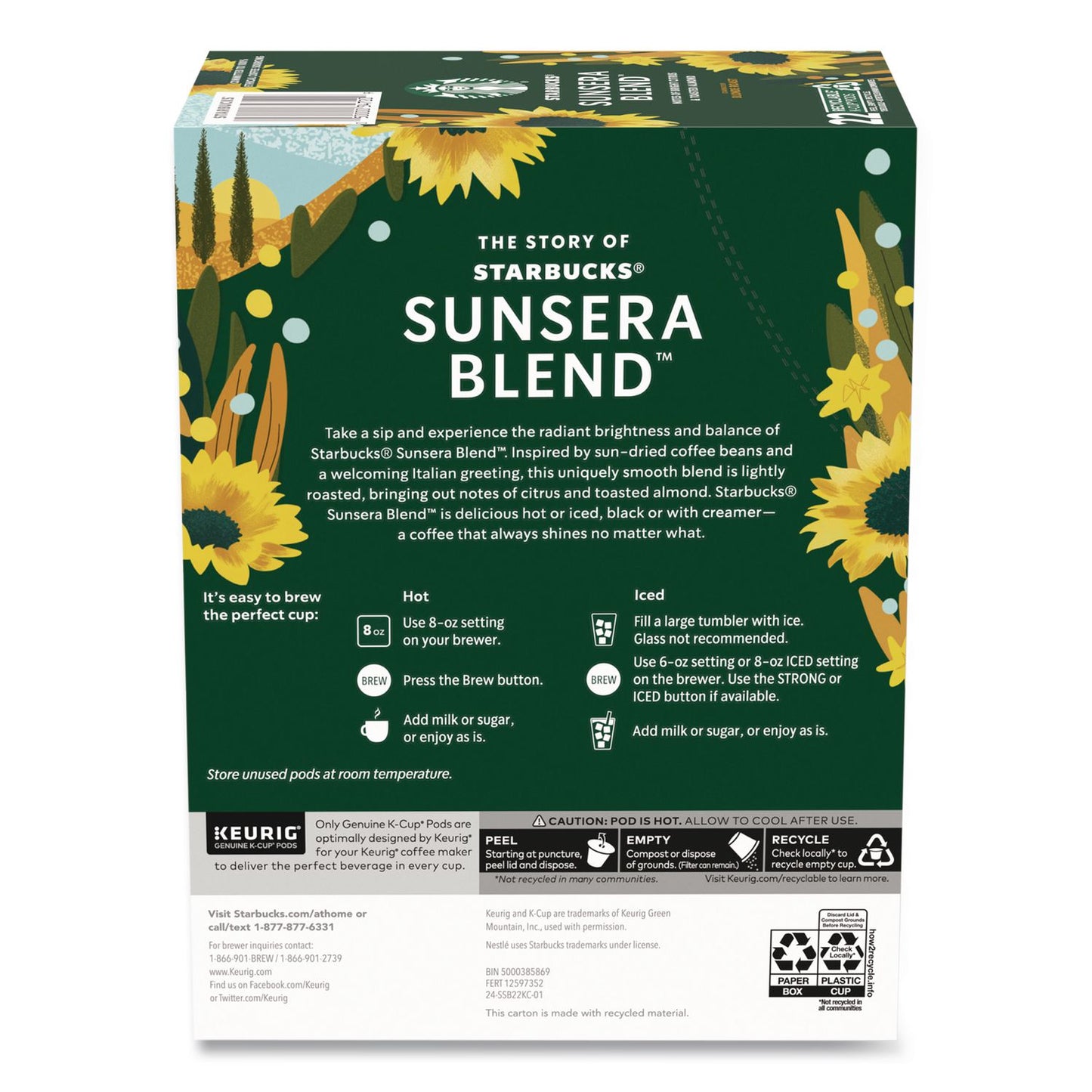 Starbucks® Sunsera Blend Coffee K-Cup, 22/Box (SBK65271)