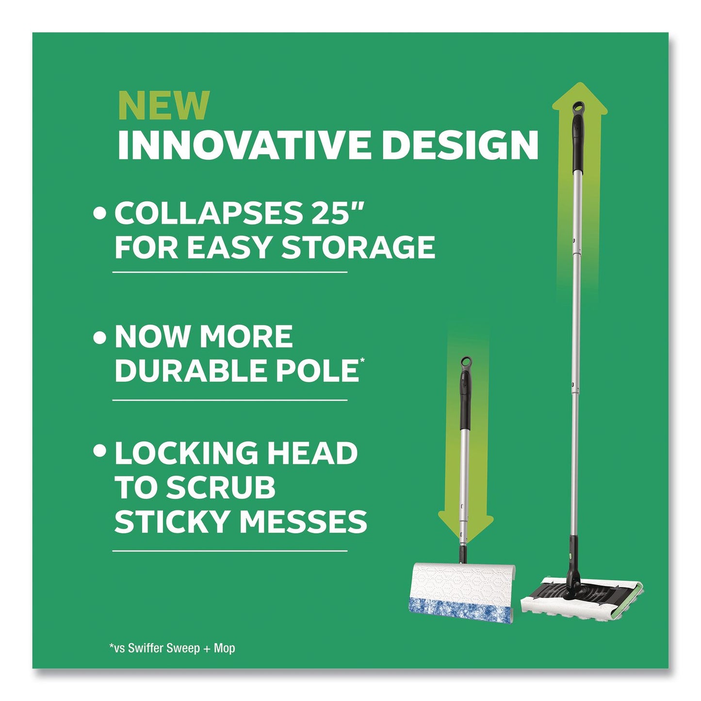 Swiffer® Sweep and Mop 2-in-1 Dry + Wet Floor Deluxe Mopping and Sweeping Kit, Silver Handle (PGC16413)