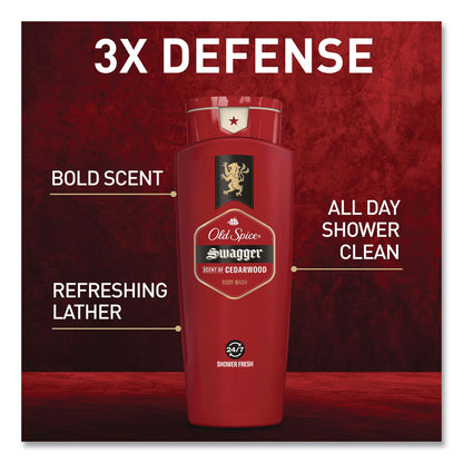 Old Spice® Red Zone Body Wash, Swagger/Cedarwood Scent, 3 oz, 24/Carton (PGC86423CT)
