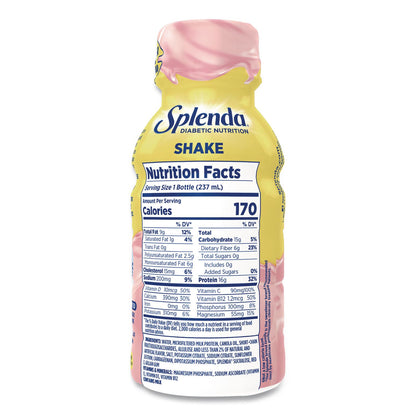 Splenda® Diabetes Care Sugar-Free Shake, Strawberry Cream, 14 oz Bottle, 24/Carton (SNHHFP00659)