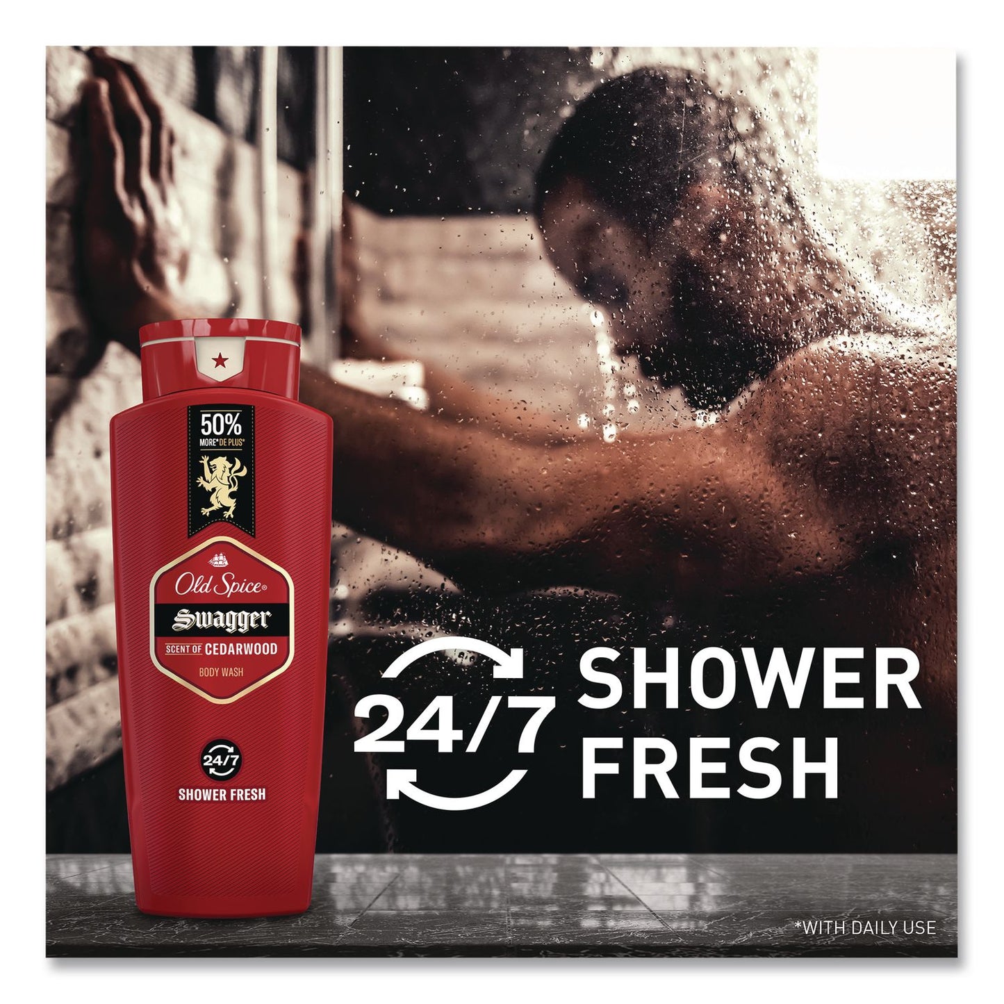 Old Spice® Red Zone Body Wash, Swagger/Cedarwood Scent, 3 oz, 24/Carton (PGC86423CT)