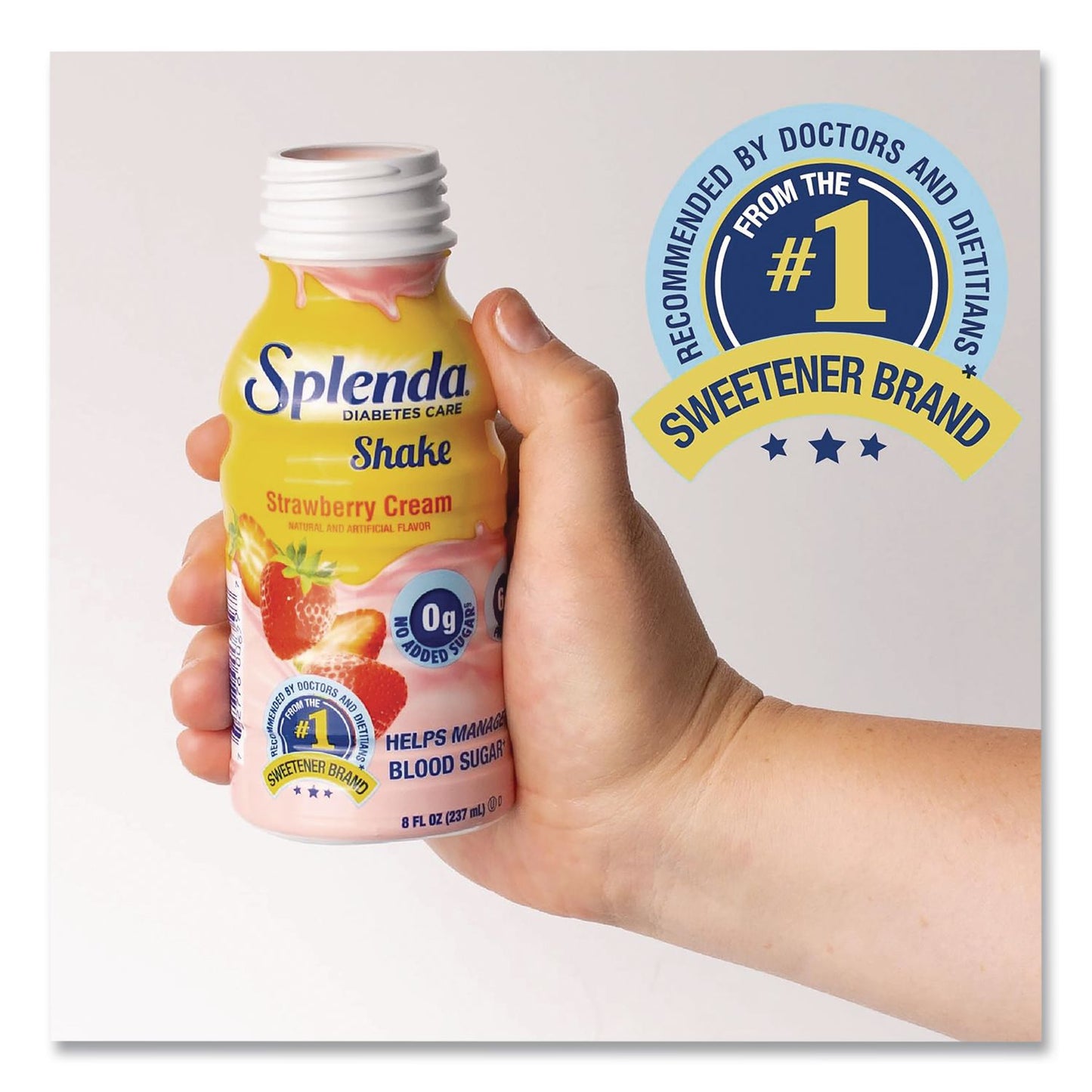 Splenda® Diabetes Care Sugar-Free Shake, Strawberry Cream, 14 oz Bottle, 24/Carton (SNHHFP00659)