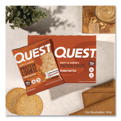 Quest® Gluten Free Protein Cookies, Peanut Butter, 2.04 oz Pack, 12/Box (QCCQUN00605)