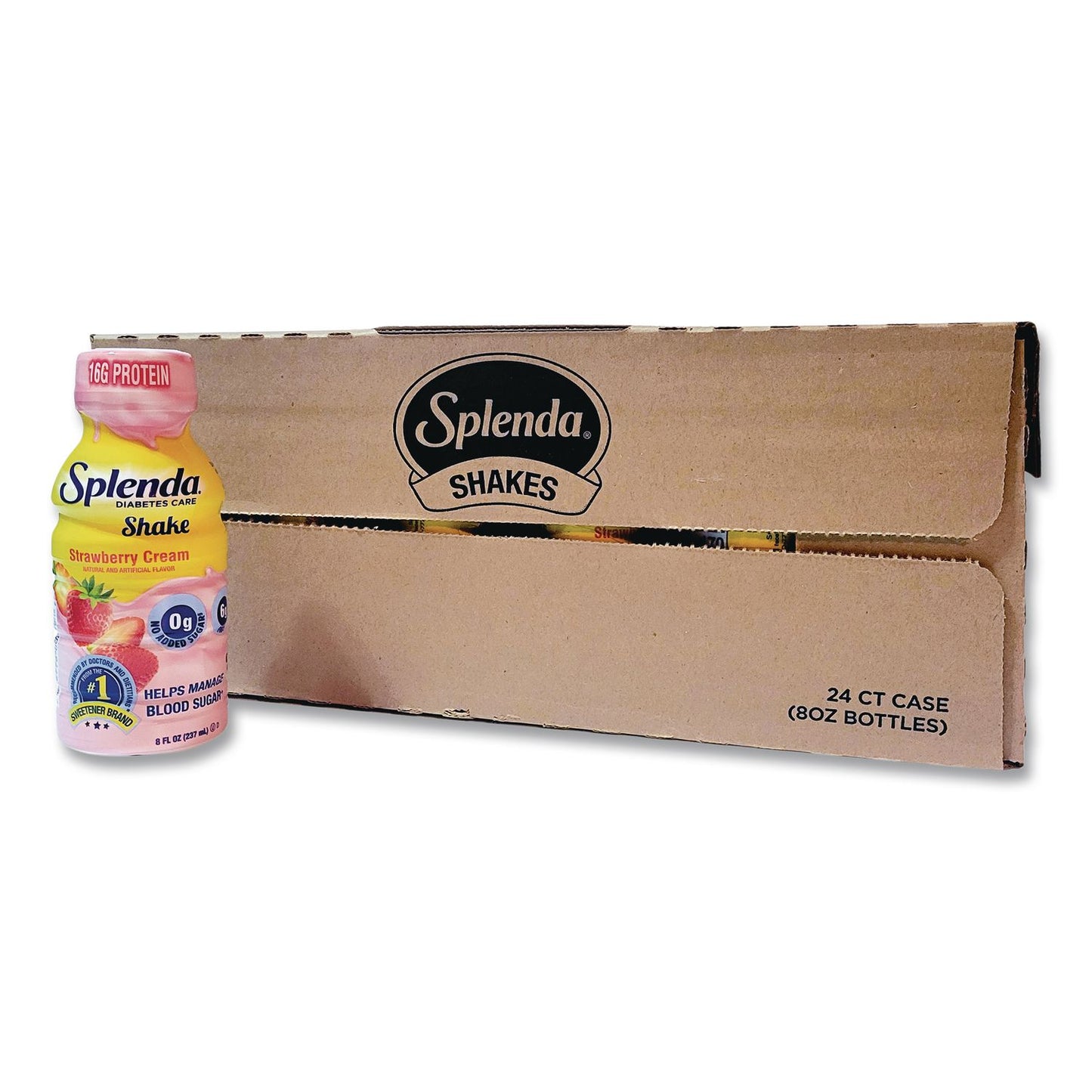Splenda® Diabetes Care Sugar-Free Shake, Strawberry Cream, 14 oz Bottle, 24/Carton (SNHHFP00659)