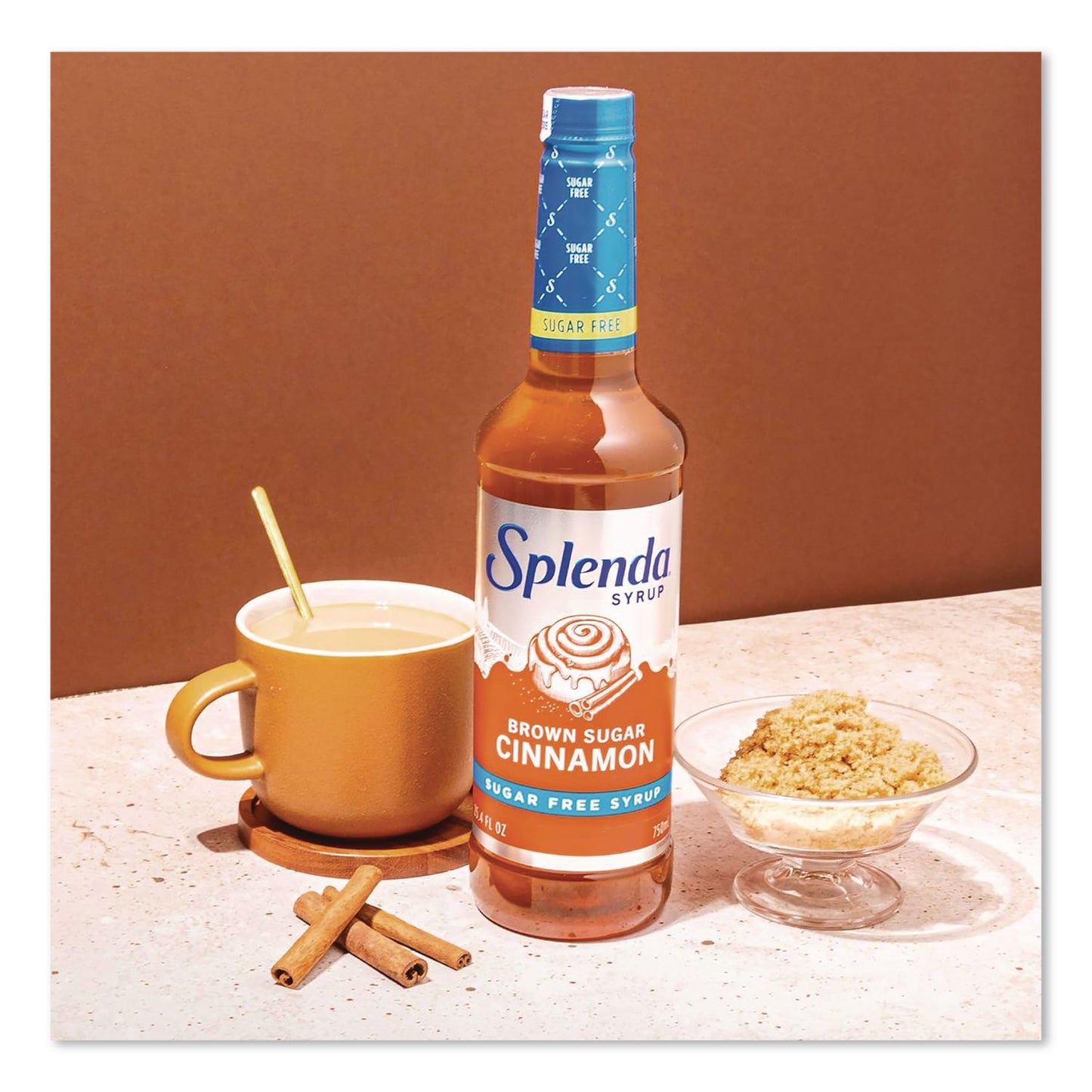Splenda® Sugar-Free Coffee Syrup, Brown Sugar Cinnamon, 25.4 oz Bottle, 6/Carton (SNHHFP00696)
