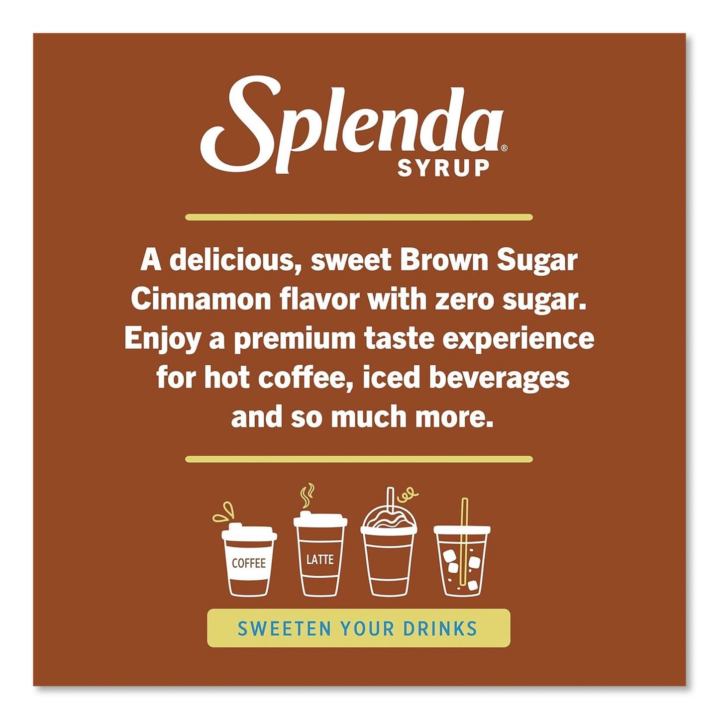 Splenda® Sugar-Free Coffee Syrup, Brown Sugar Cinnamon, 25.4 oz Bottle, 6/Carton (SNHHFP00696)
