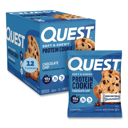 Quest® Gluten Free Protein Cookies, Chocolate Chip, 2.08 Pack, 12/Box (QCCQUN00609)