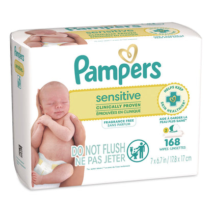 Pampers® Sensitive Baby Wipes, 1-Wipe Pop-Top, Fragrance-Free, 84 Wipes/Pack, 2 Packs (PGC870870)