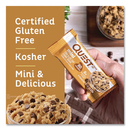 Quest® Protein Bar Minis, Chocolate Chip Cookie Dough, 0.81 oz Bar, 14/Box (QCCQUN01270)