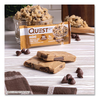 Quest® Protein Bar Minis, Chocolate Chip Cookie Dough, 0.81 oz Bar, 14/Box (QCCQUN01270)