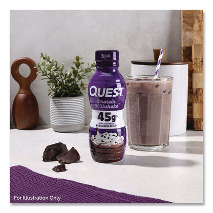 Quest® Protein Milkshakes, Chocolate, 14 oz Bottle, 12/Carton (QCCQUN01598)