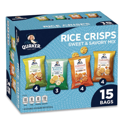 Quaker® Rice Crisps, Sweet and Savory Mix, Assorted Flavors, (7) 0.67 oz Bags, (8) 0.91 oz Bags (QKRQUA57840)