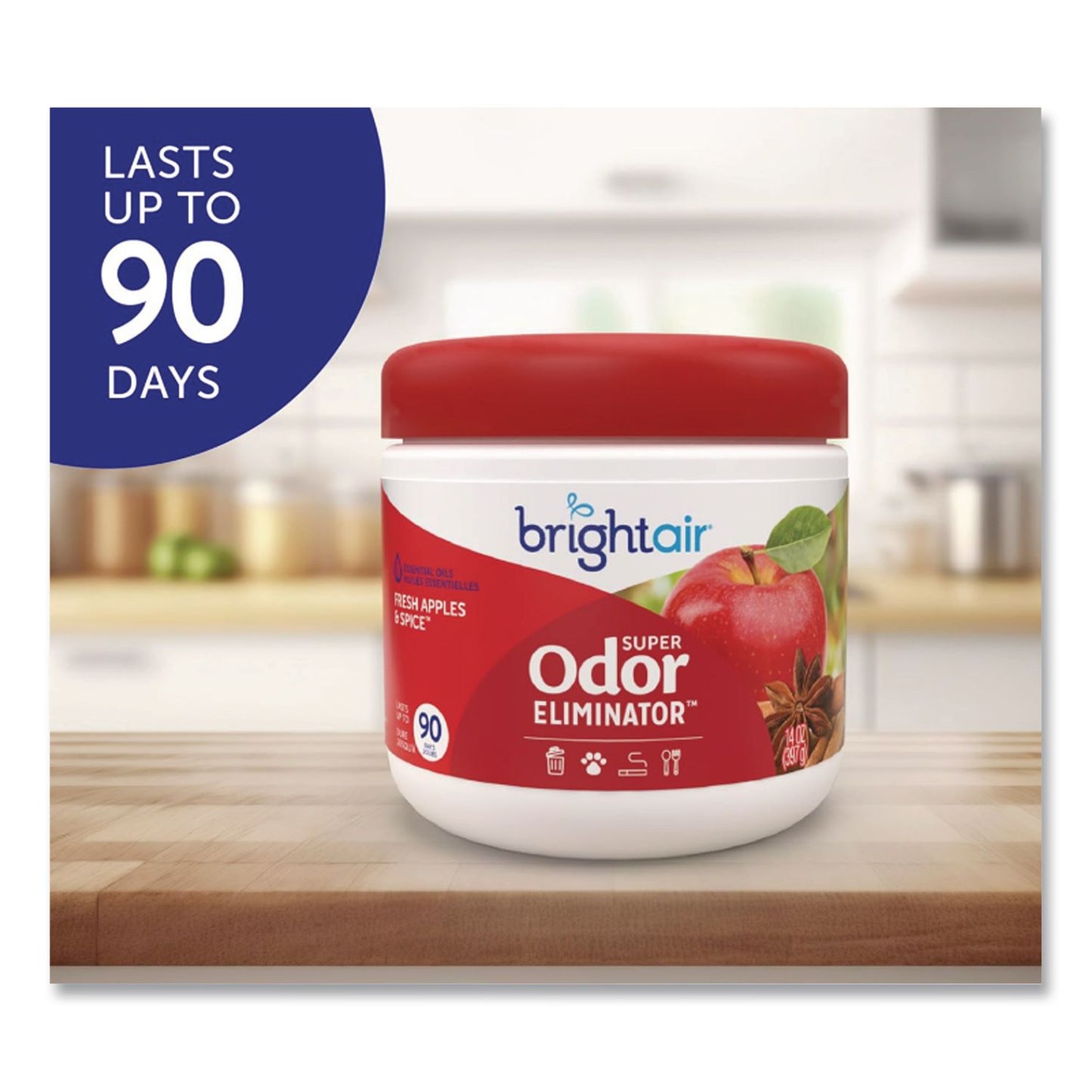 BRIGHT Air® Super Odor Eliminator, Fresh Apples and Spice, 14 oz Jar (BRI900194)