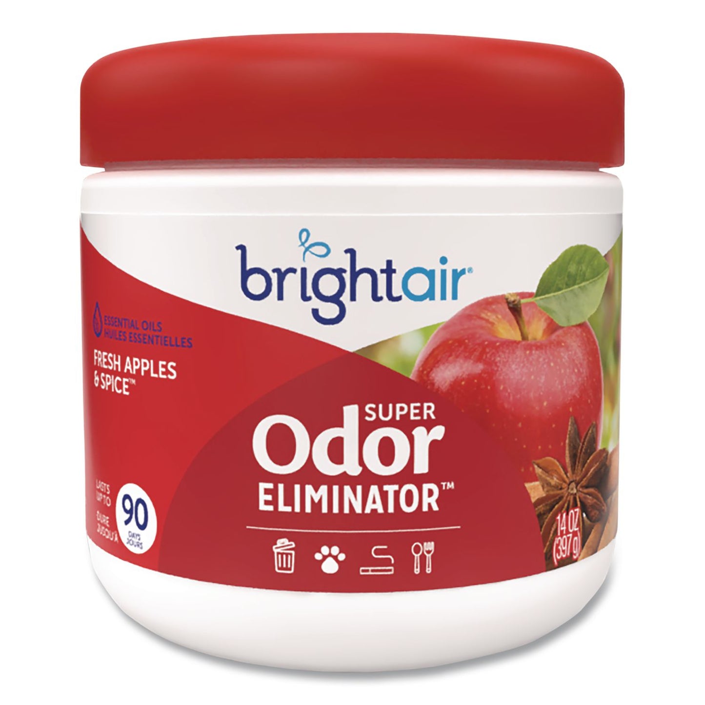 BRIGHT Air® Super Odor Eliminator, Fresh Apples and Spice, 14 oz Jar (BRI900194)