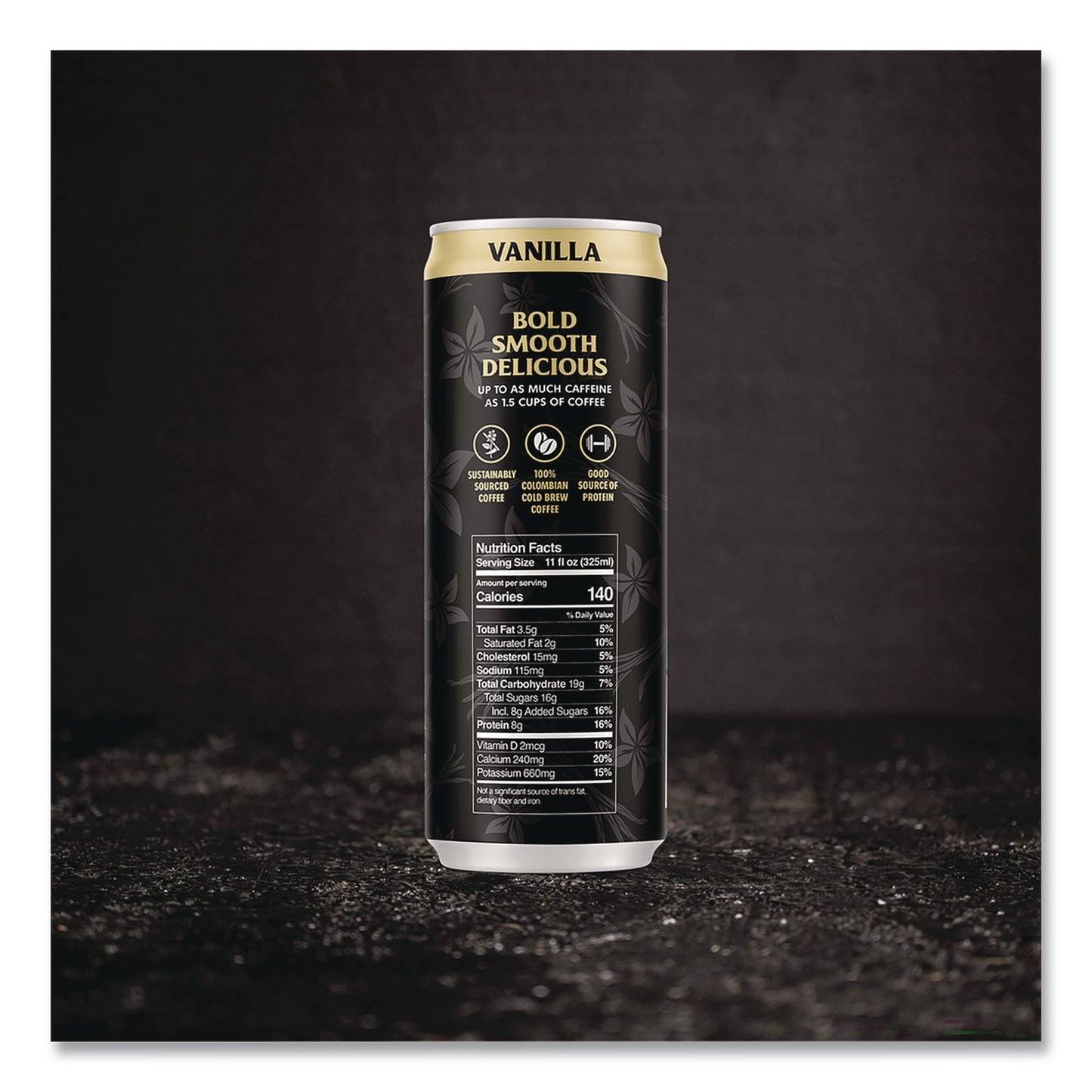 Death Wish Coffee Co. Vanilla Latte Cold Brew Coffee, 11 oz Can, 12/Carton (DEWEWC34373)