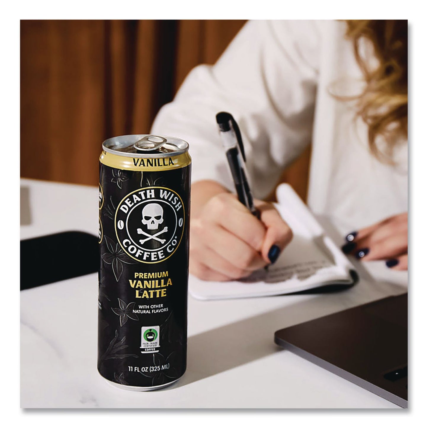Death Wish Coffee Co. Vanilla Latte Cold Brew Coffee, 11 oz Can, 12/Carton (DEWEWC34373)