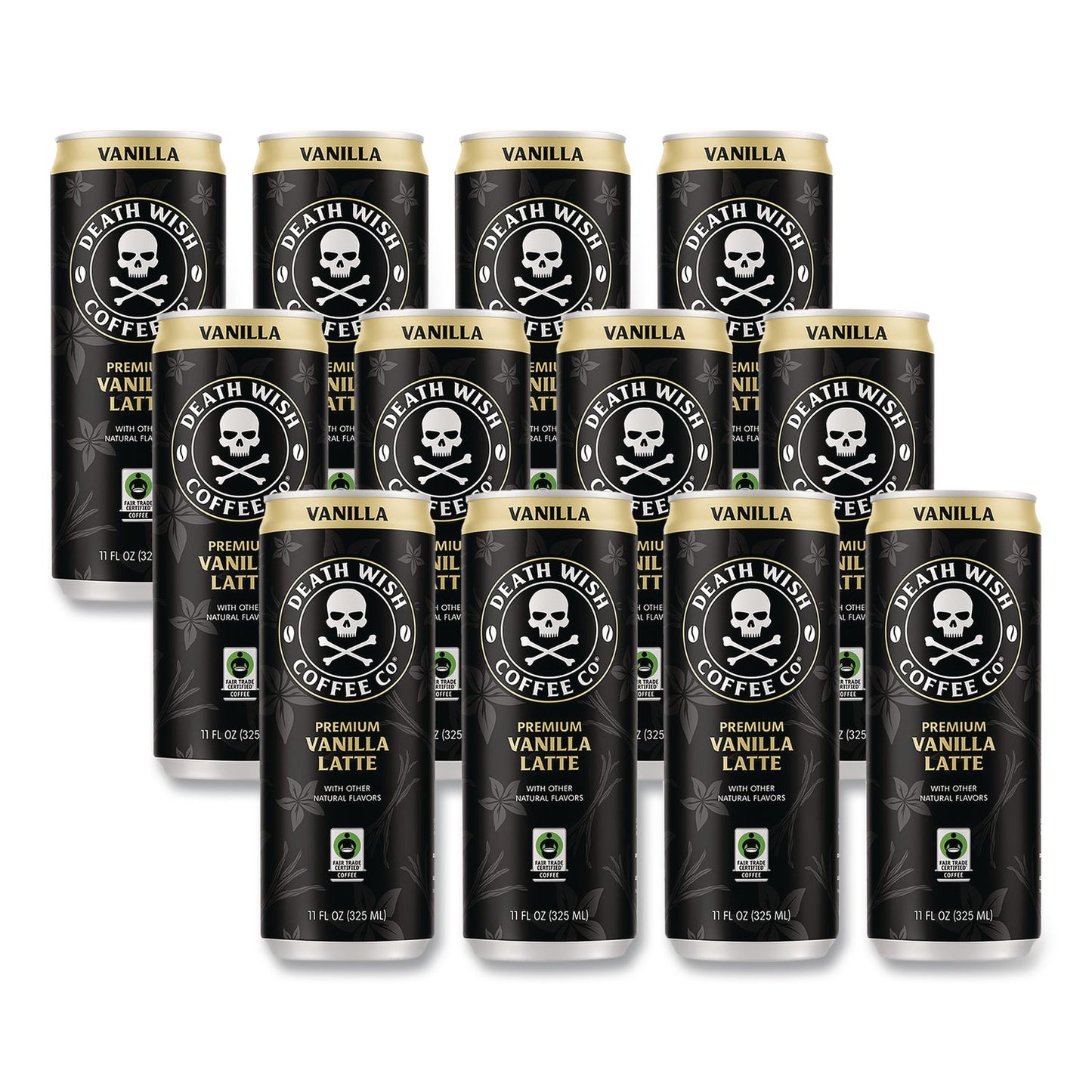 Death Wish Coffee Co. Vanilla Latte Cold Brew Coffee, 11 oz Can, 12/Carton (DEWEWC34373)