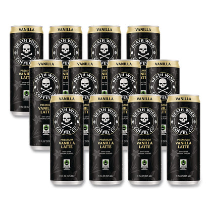 Death Wish Coffee Co. Vanilla Latte Cold Brew Coffee, 11 oz Can, 12/Carton (DEWEWC34373)