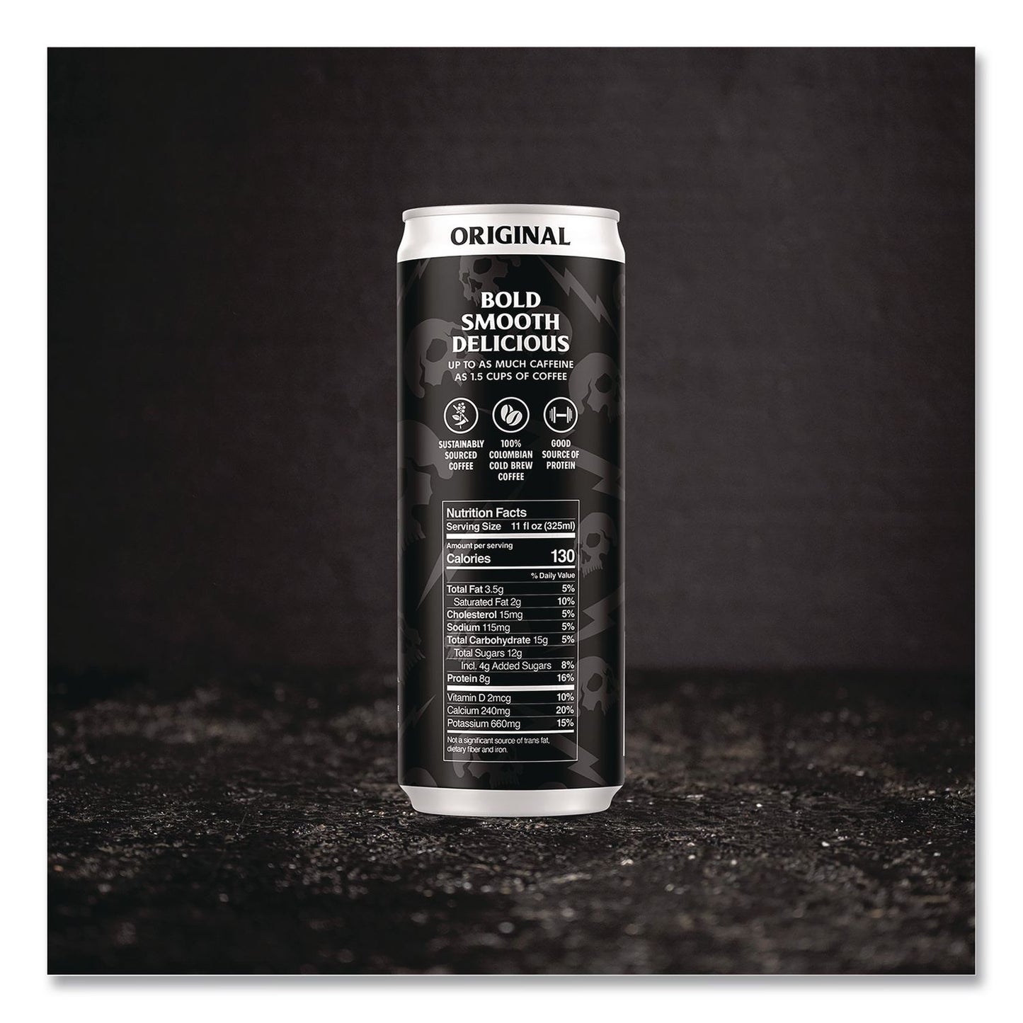 Death Wish Coffee Co. Original Latte Cold Brew Coffee, 11 oz Can, 12/Carton (DEWEWC34446)