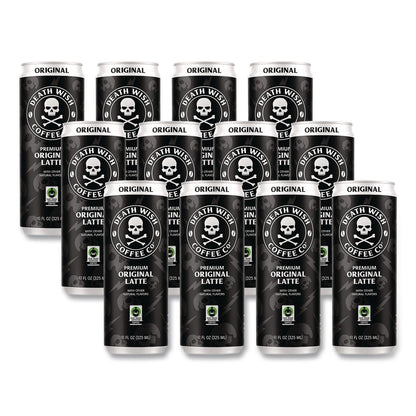 Death Wish Coffee Co. Original Latte Cold Brew Coffee, 11 oz Can, 12/Carton (DEWEWC34446)