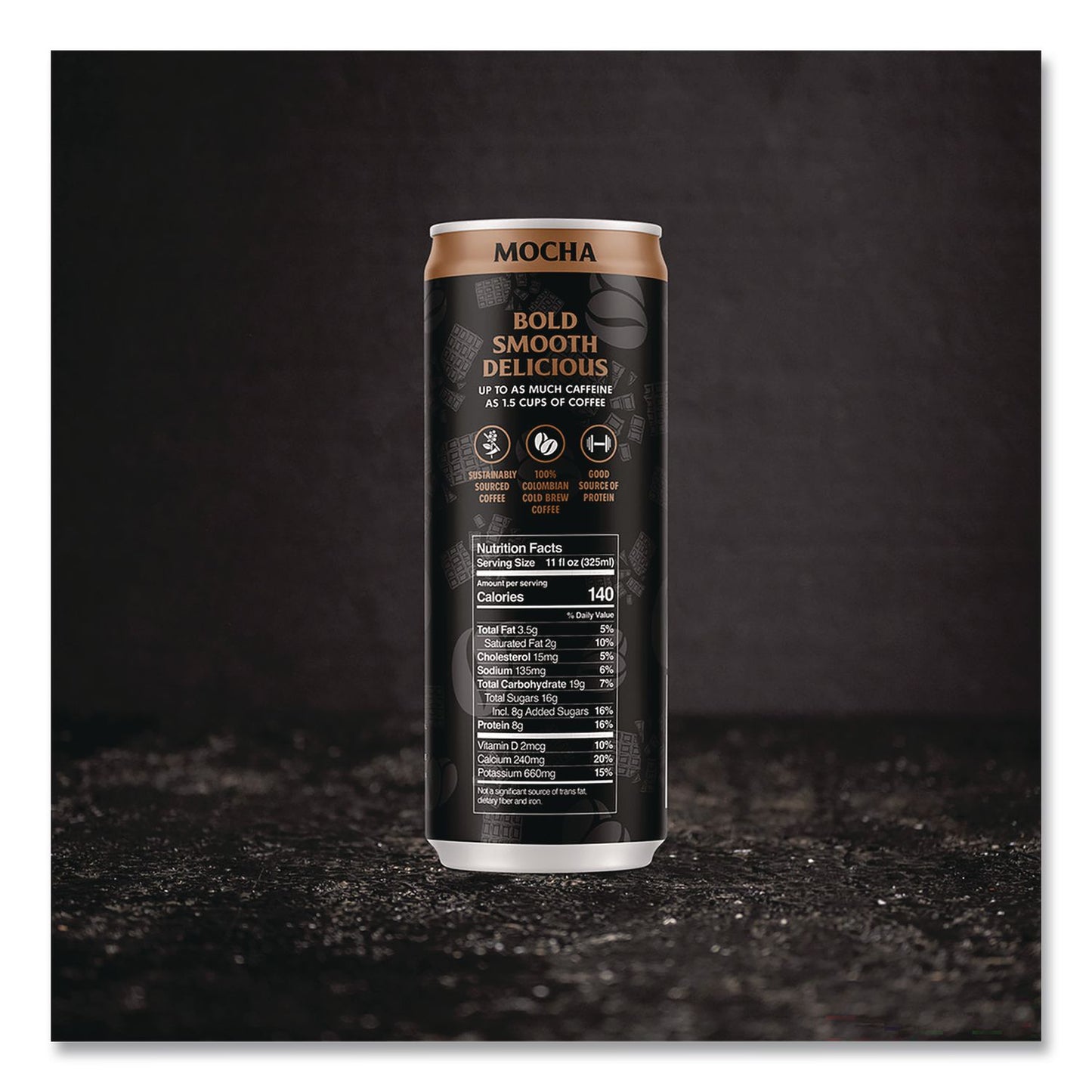 Death Wish Coffee Co. Mocha Latte Cold Brew Coffee, 11 oz Can, 12/Carton (DEWEWC34447)