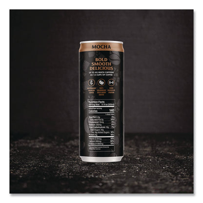 Death Wish Coffee Co. Mocha Latte Cold Brew Coffee, 11 oz Can, 12/Carton (DEWEWC34447)
