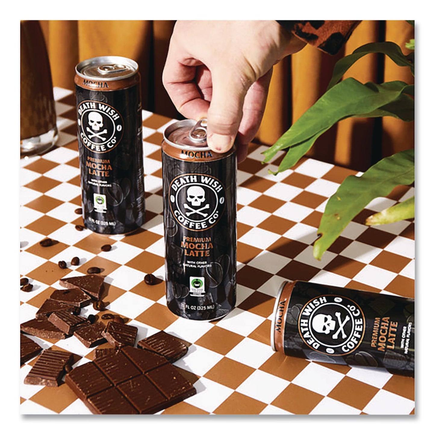 Death Wish Coffee Co. Mocha Latte Cold Brew Coffee, 11 oz Can, 12/Carton (DEWEWC34447)