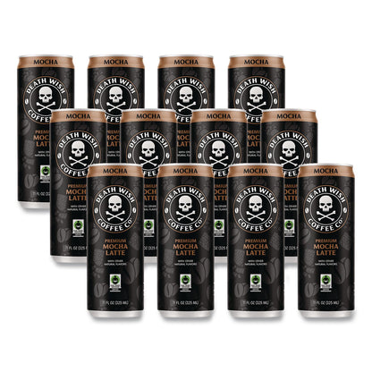 Death Wish Coffee Co. Mocha Latte Cold Brew Coffee, 11 oz Can, 12/Carton (DEWEWC34447)