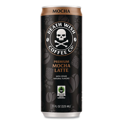 Death Wish Coffee Co. Mocha Latte Cold Brew Coffee, 11 oz Can, 12/Carton (DEWEWC34447)