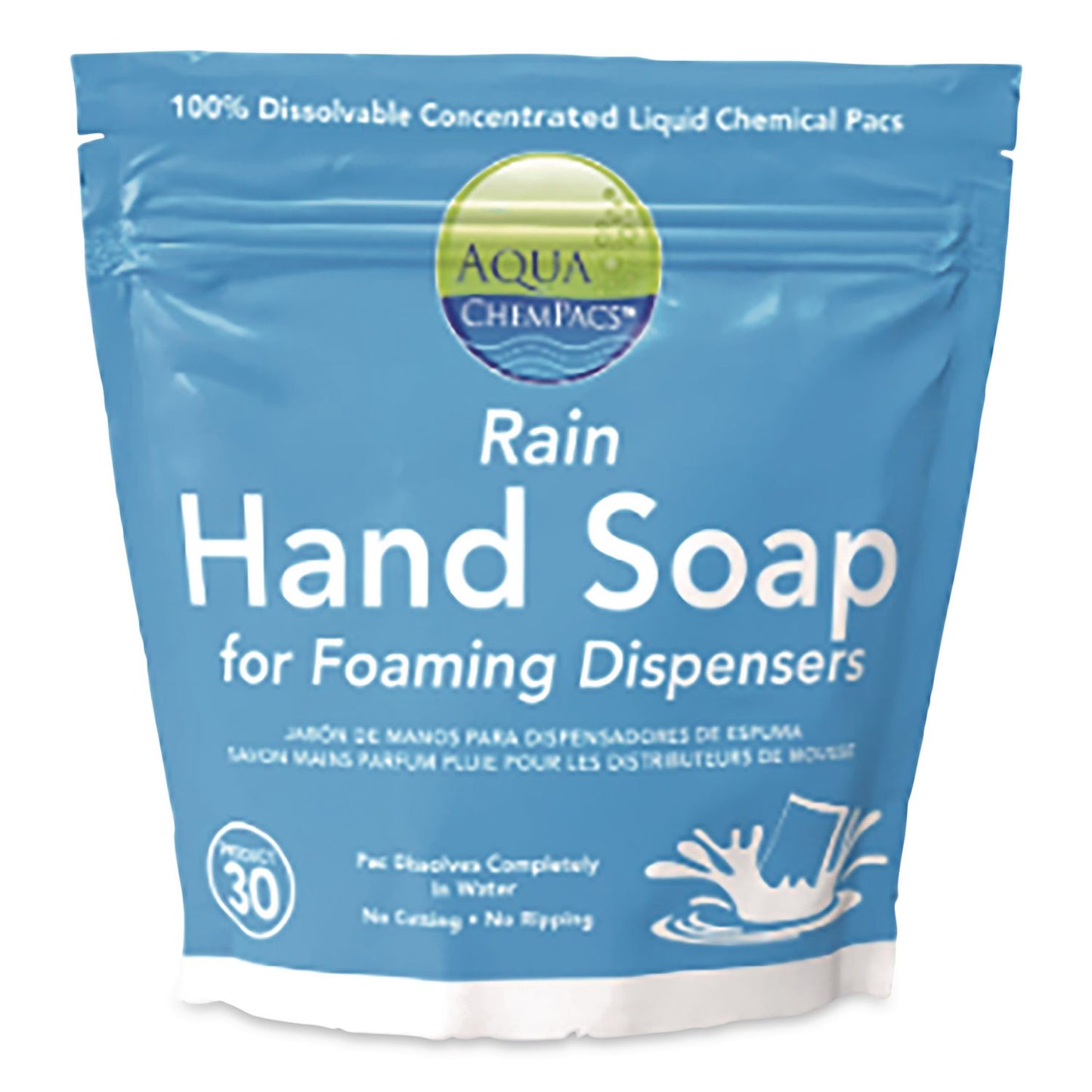 Diversey™ Aqua ChemPacs Concentrated Liquid Hand Soap, Rain Scent, 30 ChemPacs/Bag (DVO9321541)