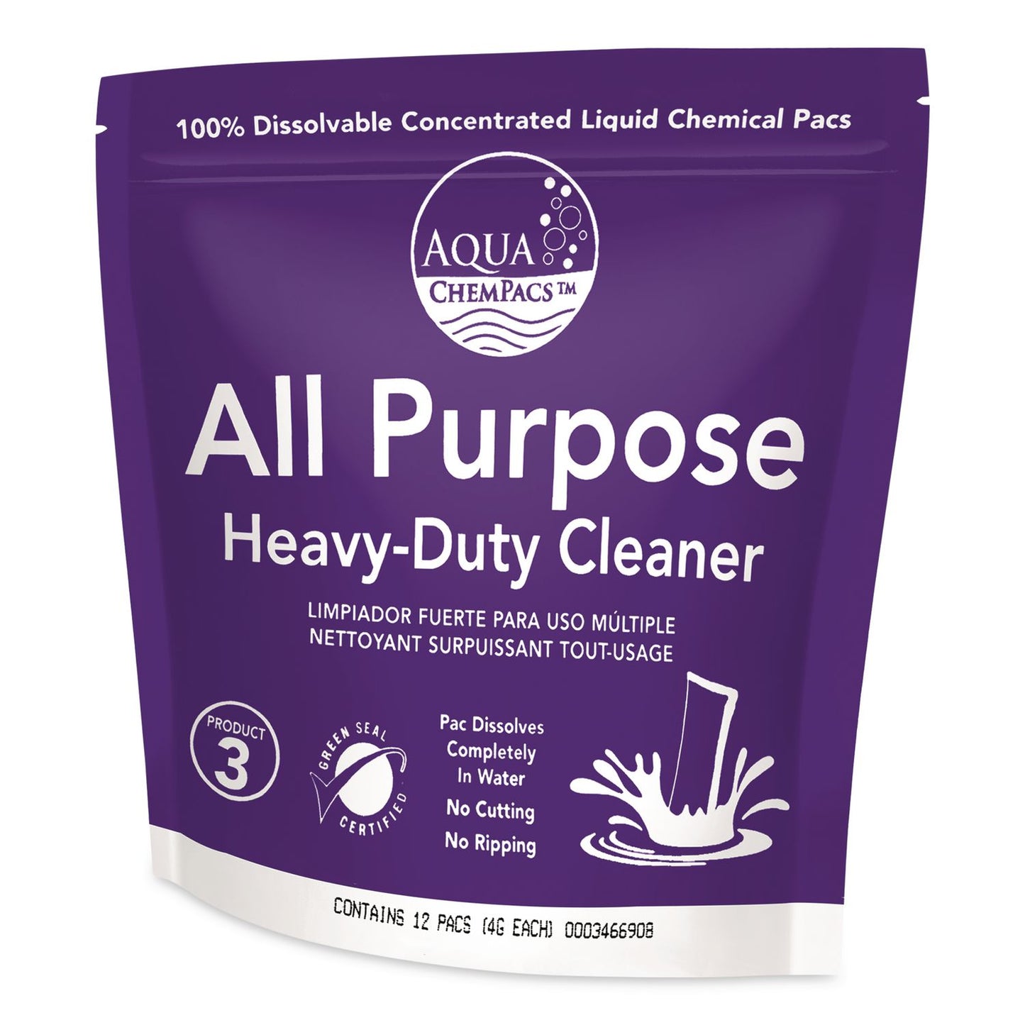 Diversey™ Aqua ChemPacs All Purpose Heavy Duty Cleaner, Lavender Scent, 20 ChemPacs/Bag (DVO9320955EA)