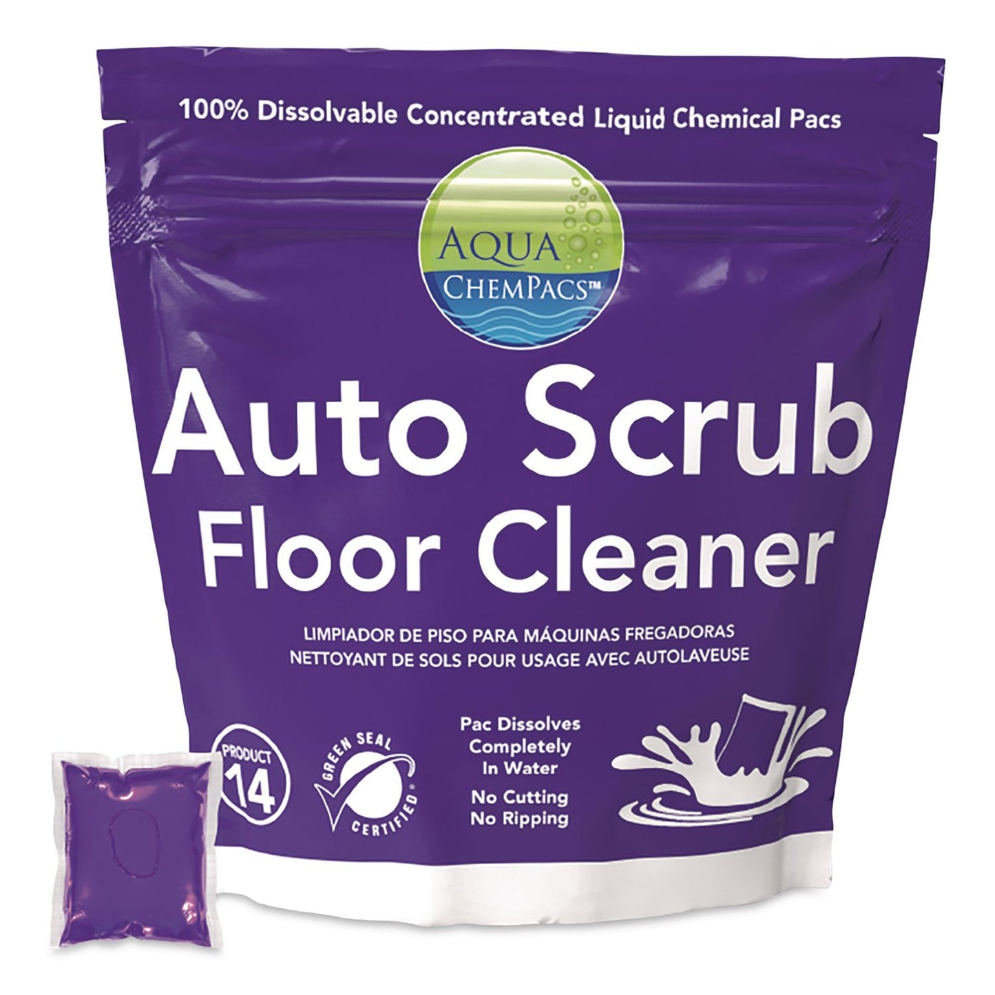 Diversey™ Aqua ChemPacs Auto Scrub Floor Cleaner, Lavender Scent, 20 ChemPacs (DVO9321334)